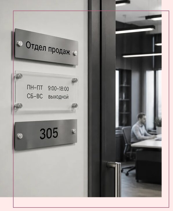 Офисные таблички на дверь в Мытищах по цене от 4976 р. | Аванза-Мтщ